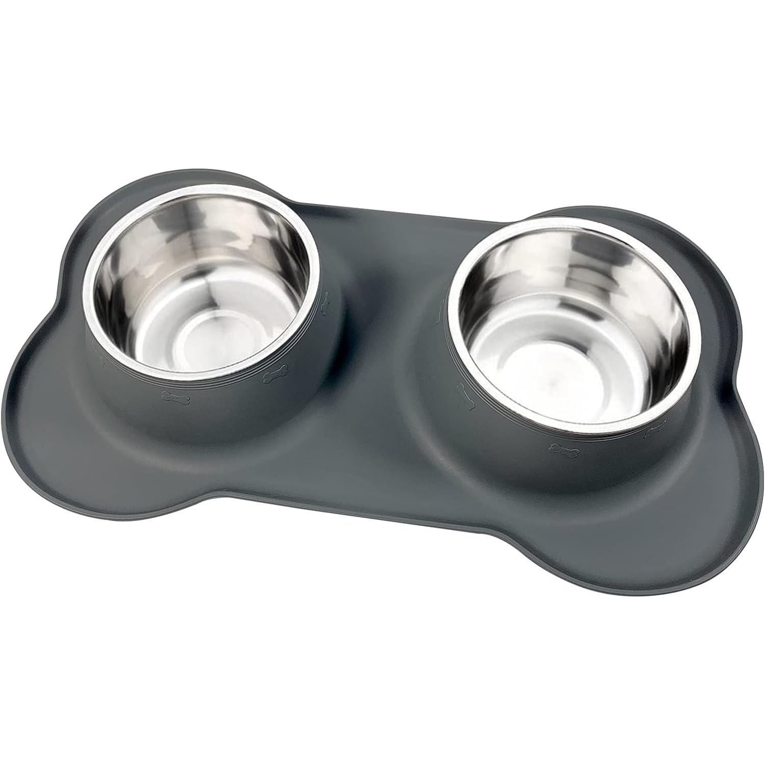 Composites y perros 900 ml, mascotas y acero inoxidable y cuencos, agua y perros, antiderrames y antideslizants, silicona y silicona, comedero y cuenco, perros y adecuado, perros pequeños y medianos, negro