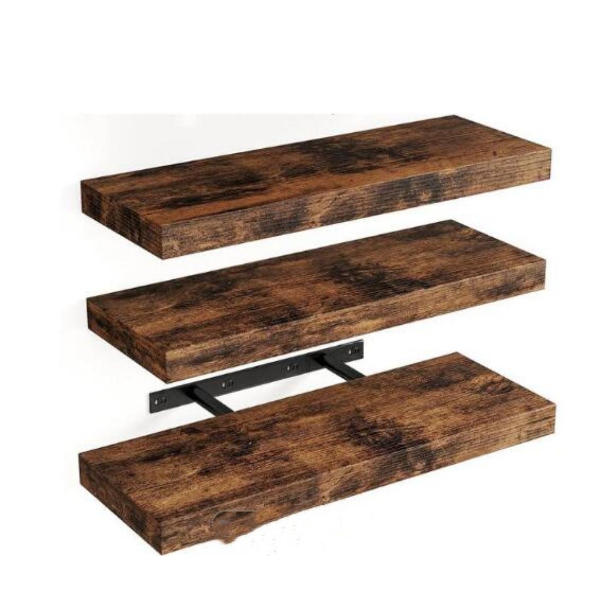 Baldas Pared, Estantería de Pared de 3 Niveles, Estante Pared de Madera, para Dormitorio, salon ,Sala de Estar, baño ,Estudio, la Sala de Estar, la Oficina en el Hogar