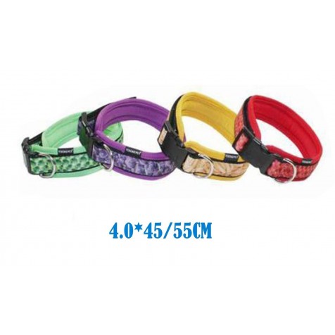 Collar de Nylon Acolchado 4 cm x 45-55 cm-Verde
