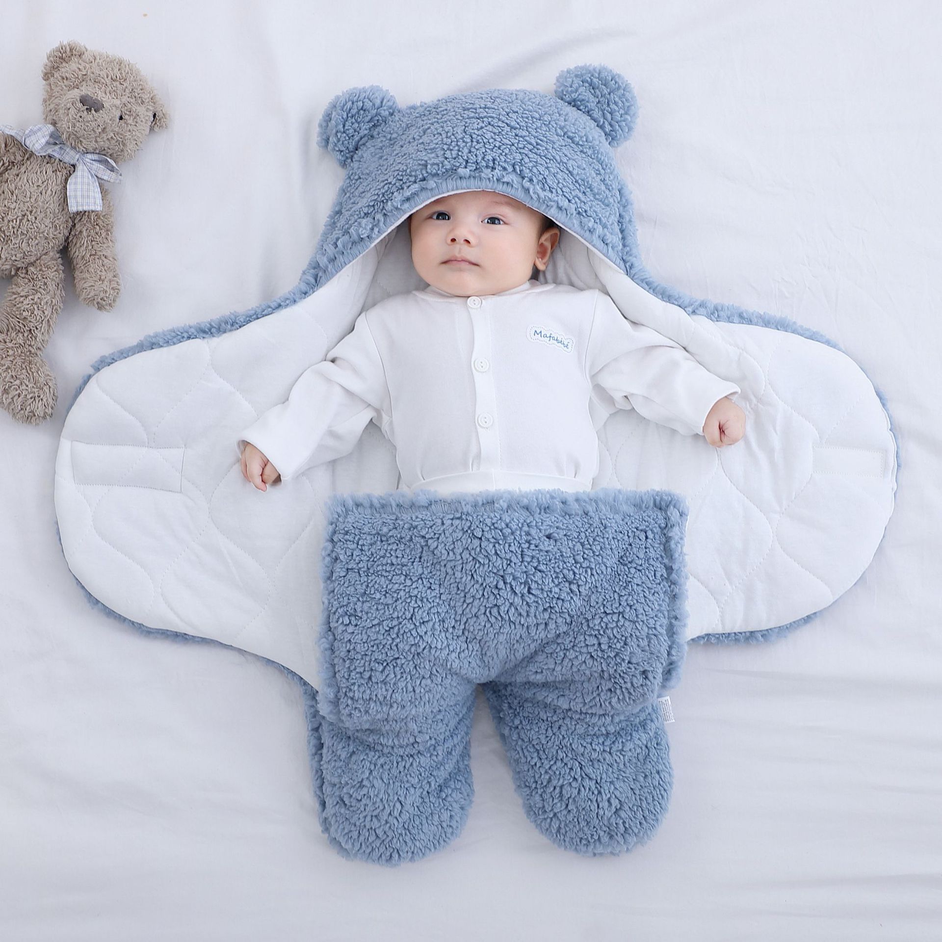 TK Manta de bebé Swaddle, suave felpa recién nacido saco de dormir, recibir swaddling manta envuelve para bebés niñas niños, 0-6 meses