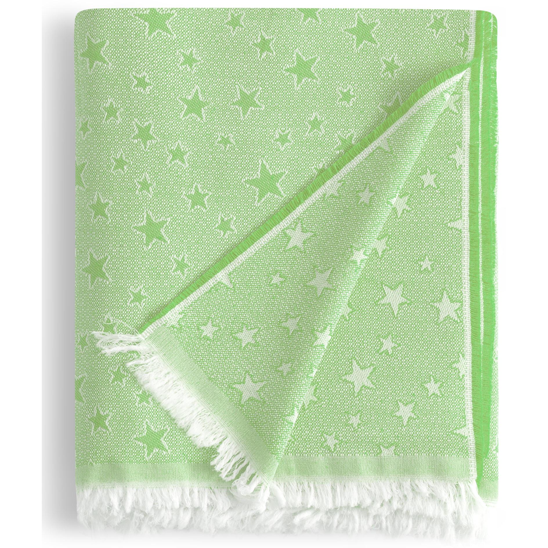 HIPERMANTA. Colcha foulard multiusos JACQUARD 180X285 cm. Modelo ESTRELLAS para SOFA 2 PLAZAS y CAMA 90-105 cm.