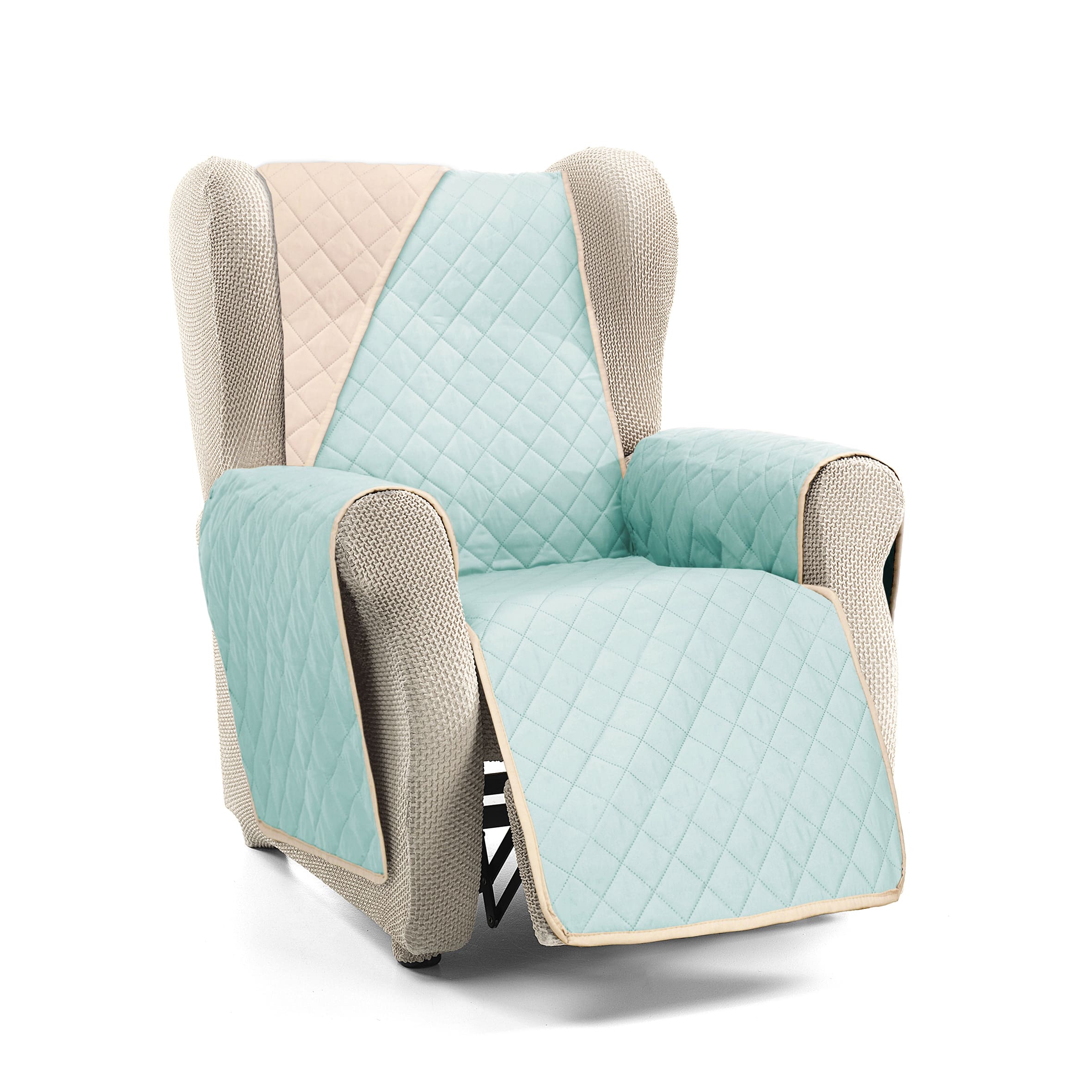 Cubre Sofá Acolchado Reversible Bicolor 1, 2,3 y 4 plazas Normal y PLUS Modelo Nina - Funda protector cubre sofá - Fabricado en España - S&T Sofa Covers
