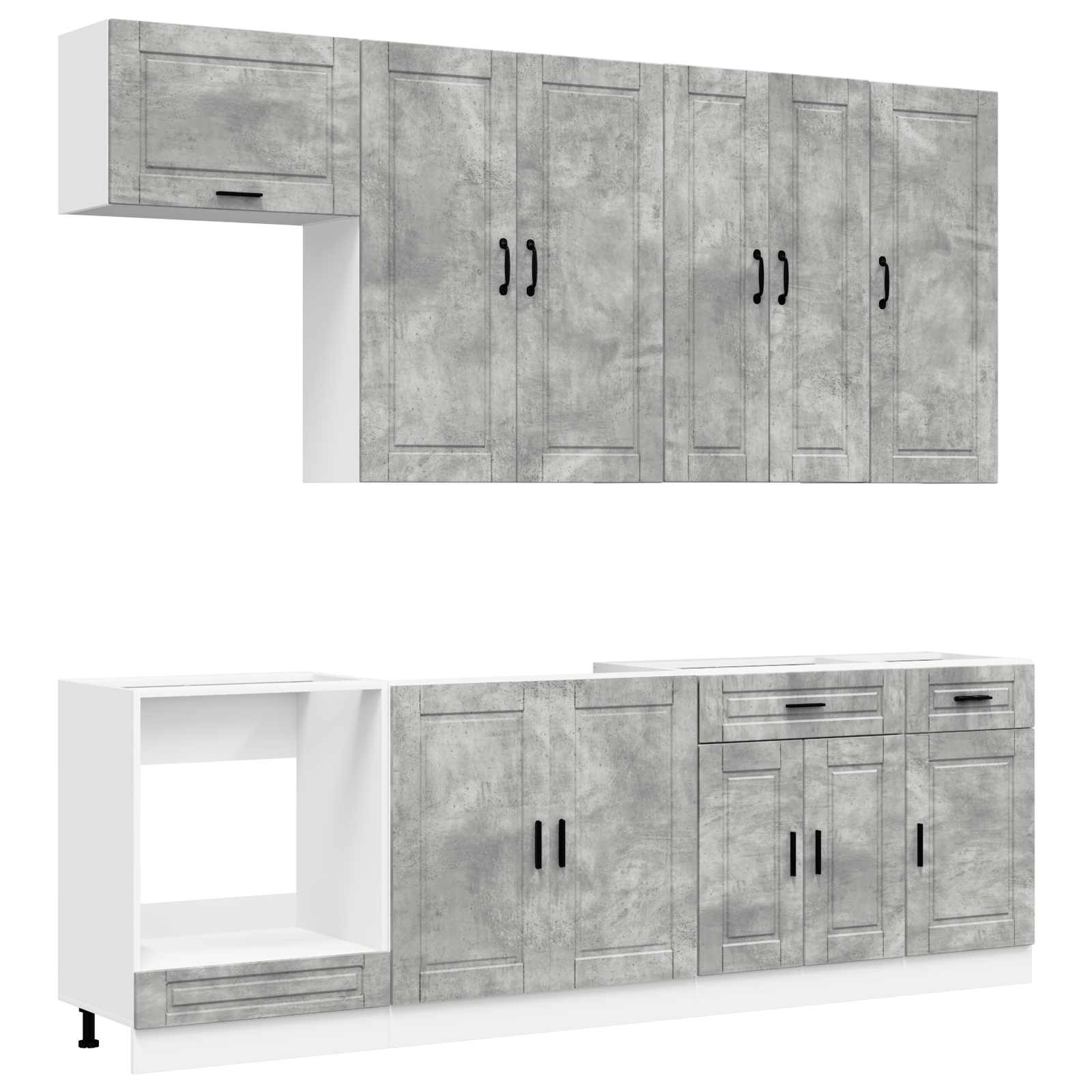 vidaXL Unidad de cocina PORTO 8 uds. Madera de ingeniería Multicolor