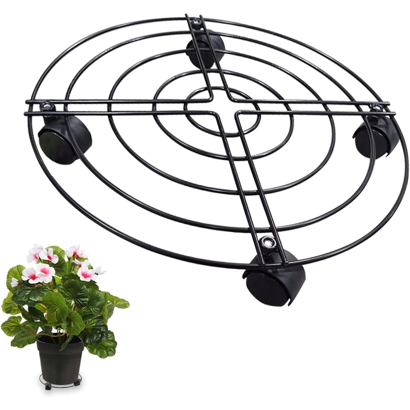 Macetero con Ruedas EUROXANTY | Hierro Plano | Soporte para Plantas | Fácil Riego | Resistente