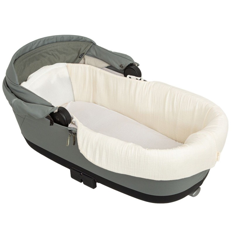 Bimbi Dreams - Forro interior acolchado para capazo de carrito de bebé Matalasé en lino, universal, lavable a máquina, certificado OEKO-TEX, fabricado en España, desde el nacimiento