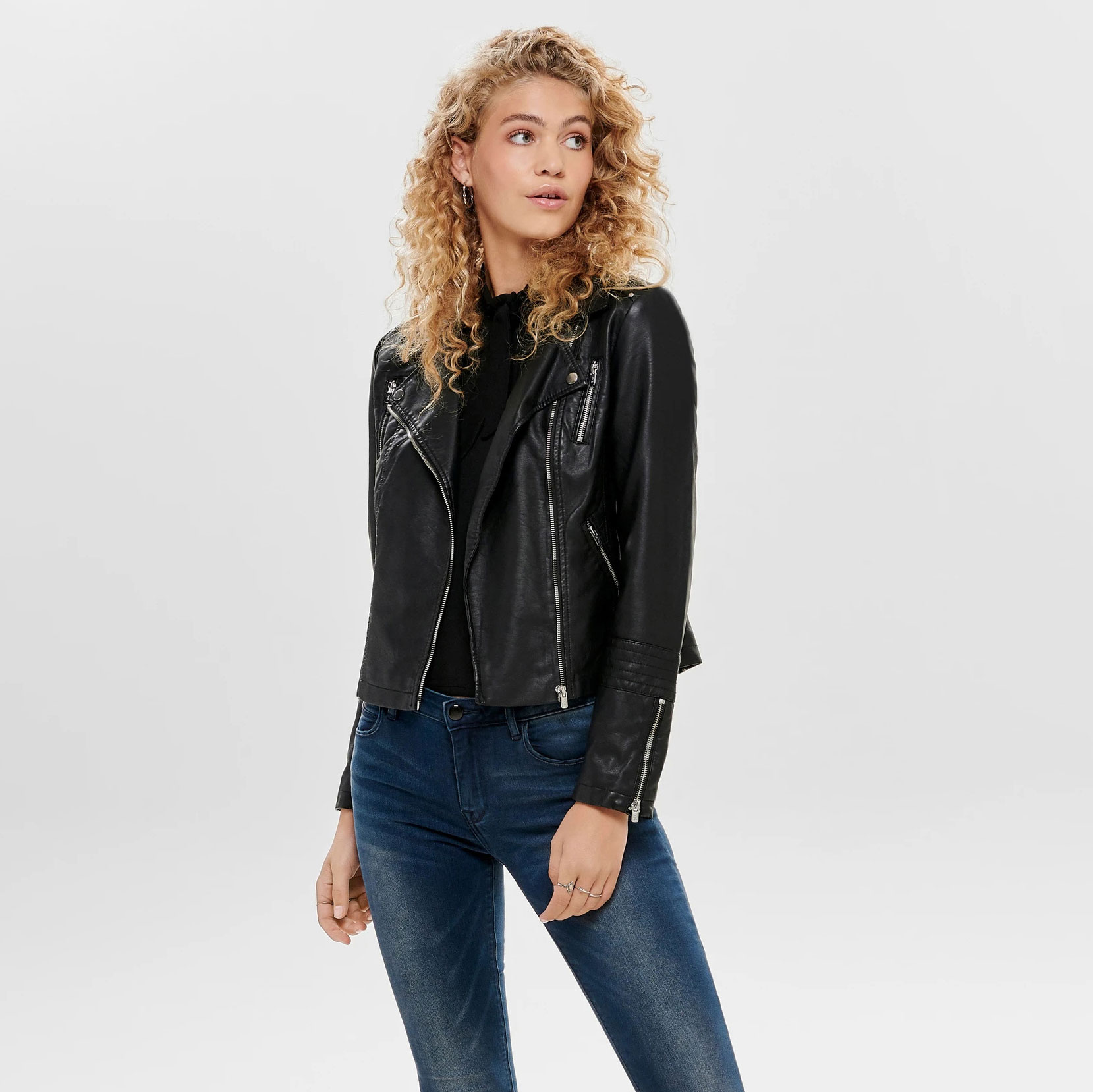 Only Chaqueta de cuero sintético 15153079-ONLGEMMA-BLACK , para Mujer