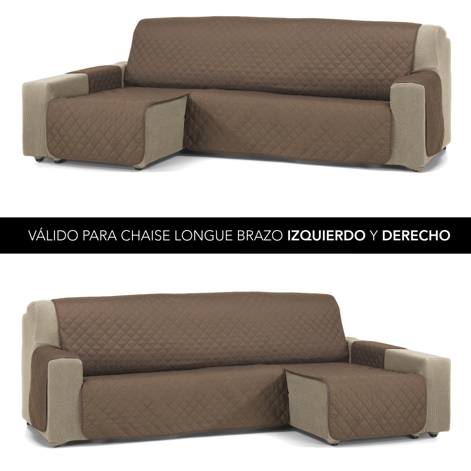 VALENTIA HOME - Funda Cubre Sofá Chaise Longue Acolchado JOYA -  Protección Completa | Ajuste Perfecto | Protector chaise longue | Funda para invierno y verano | 3 tamaños y 16 colores