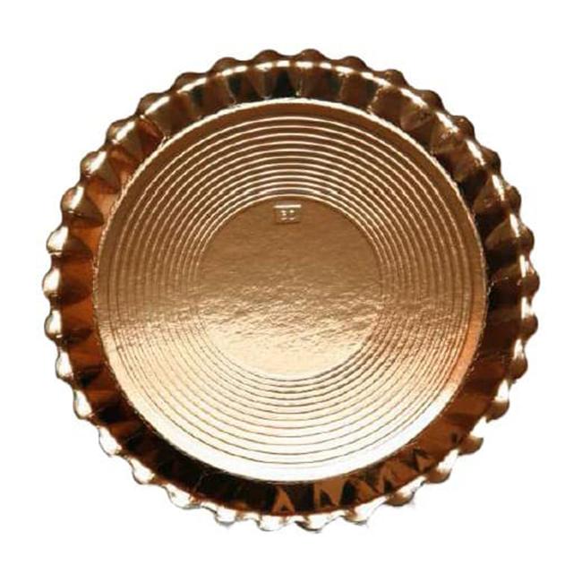 MONOUSO | Plato de Cartón Redondo Dorado Venus 28cm (50 Uds)