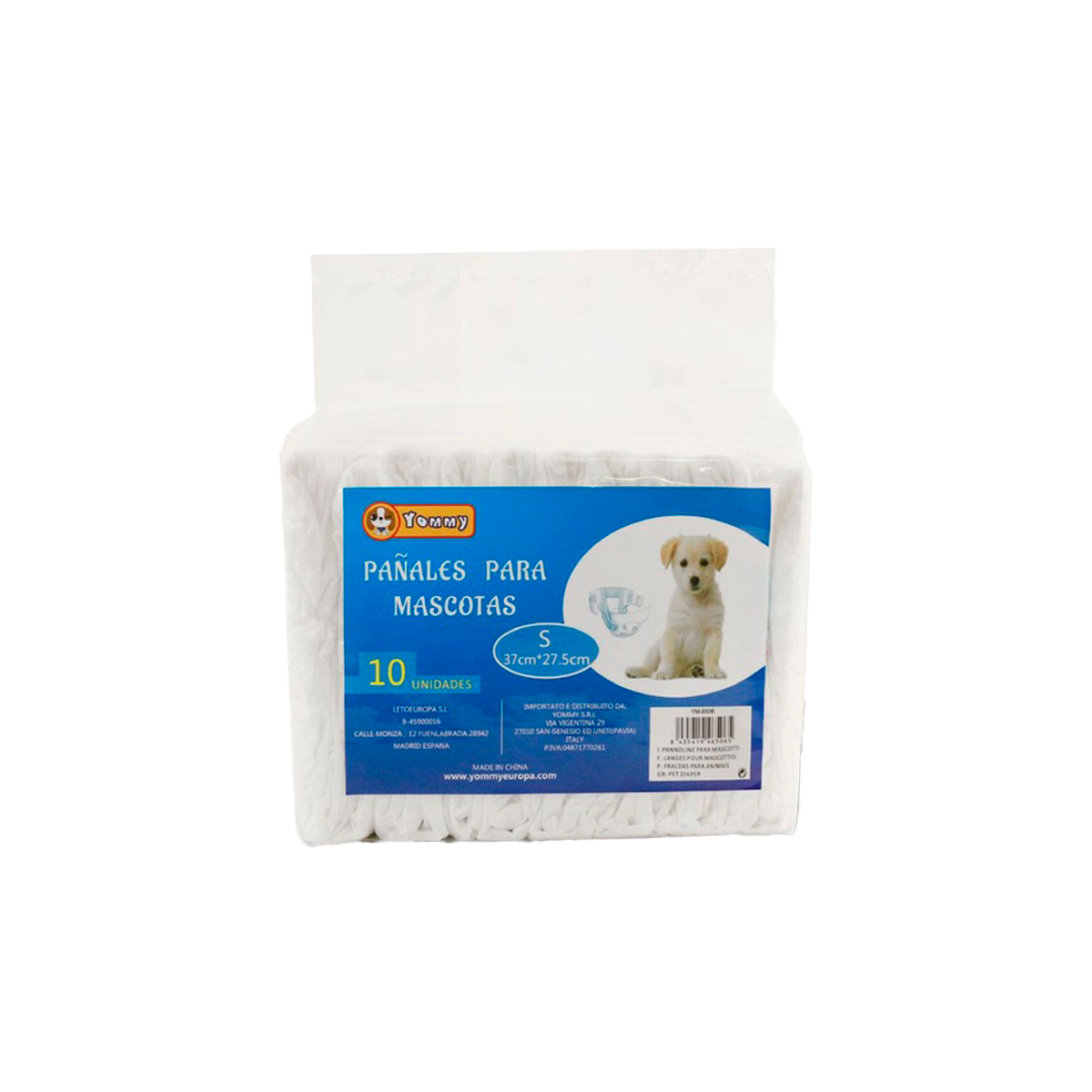 Pañales para Perros Desechables Pack 10 pañales Hembra o macho Cachorro Entrenamiento Súper Absorbente - Yommy