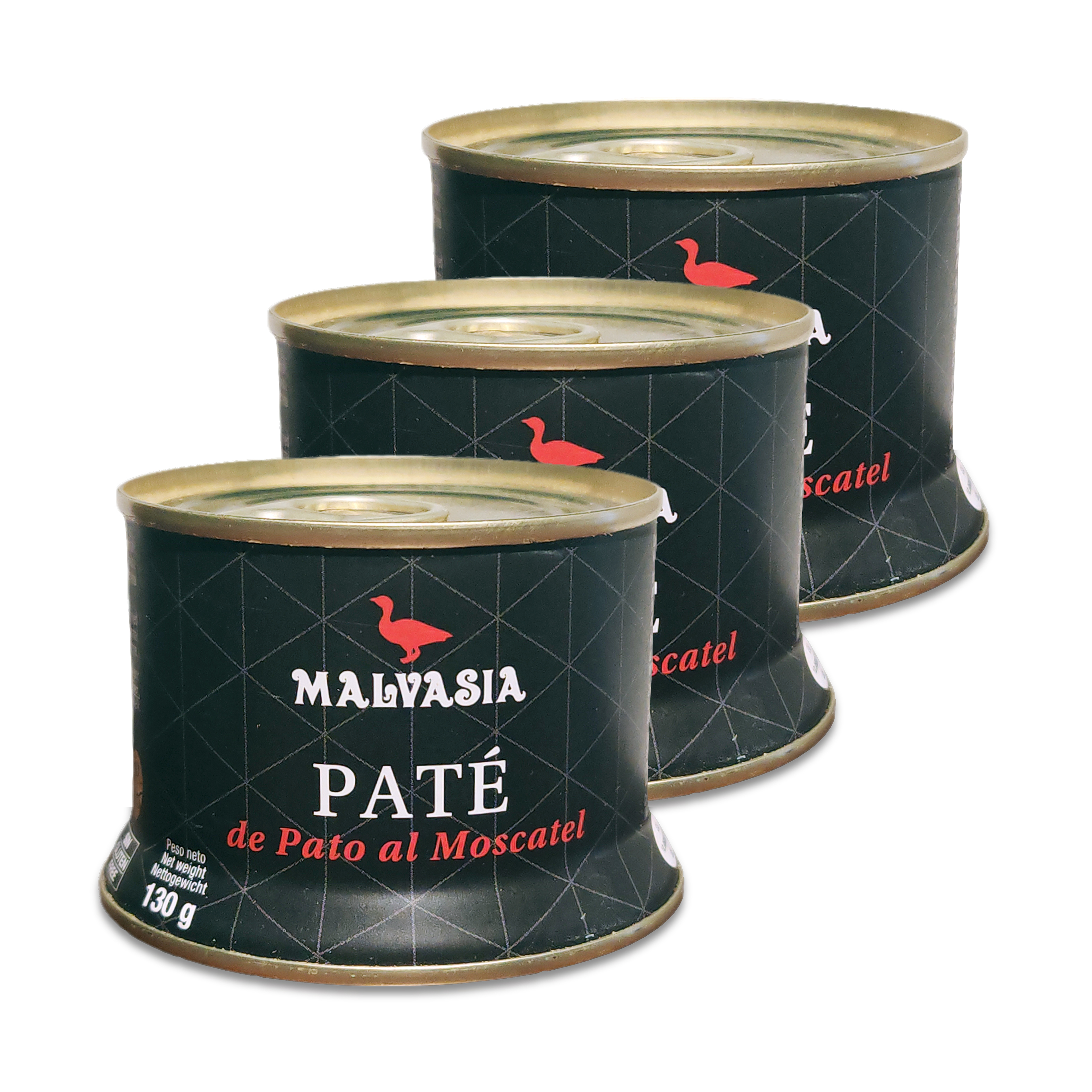Paté de pato al moscatel de Malvasía (Pack de 3 unidades de 130gr)