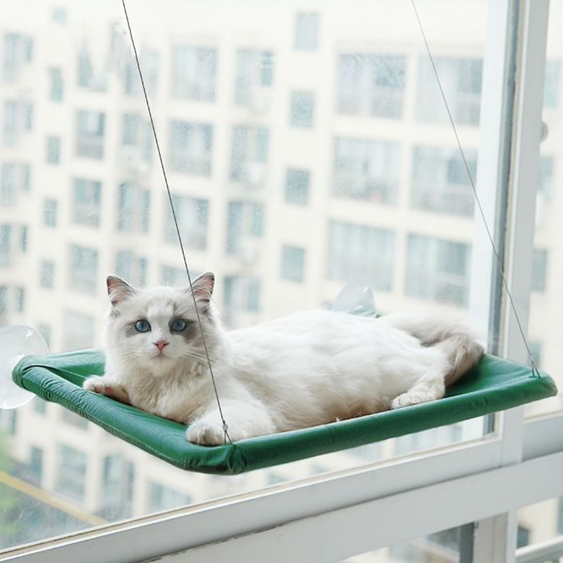 TK Hamaca Colgante para Cama de Gato, soporte Cómodo para asiento de Ventana soleada, Marco de Escalada para Gatito, accesorios para mascotas, 20Kg