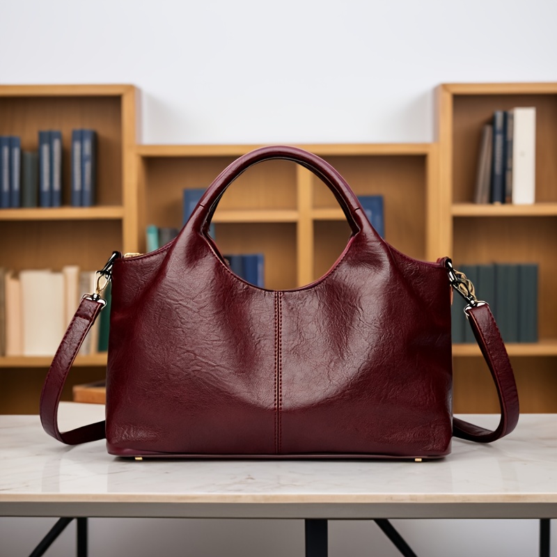 OmHome 2025 Bolso de Mano a la Moda, Bolso de Hombro para Mujer Elegante, Regalo para Mamá, Bolso Bandolera Casual con Cierre de Cremallera, Forro de Material Sintético, Correa Ajustable, Decoración sin Bordes, Varios Colores Disponibles