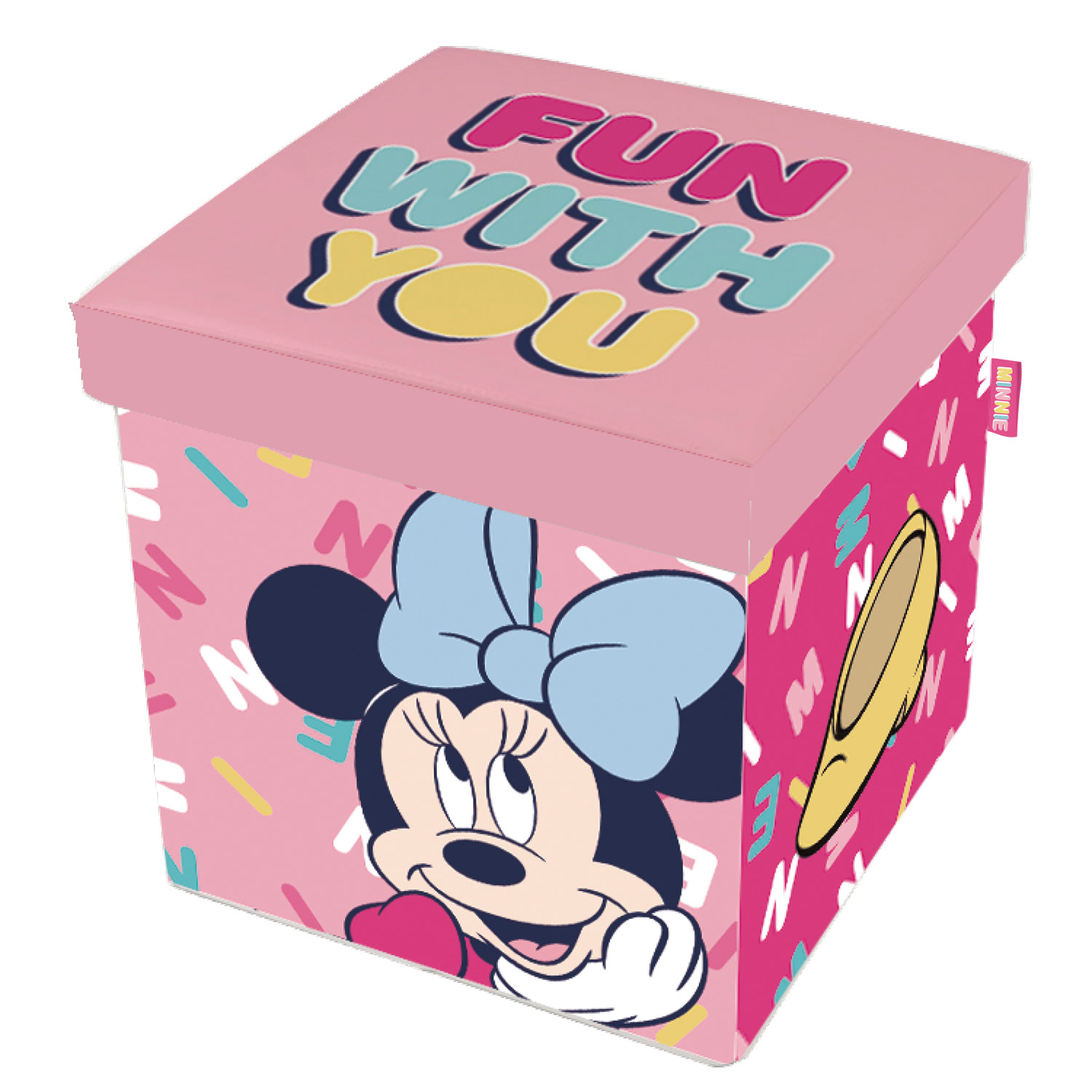 ARDITEX WD14424 Asiento Guardatodo textil plegable de 30x30x30cm de DISNEY-Minnie