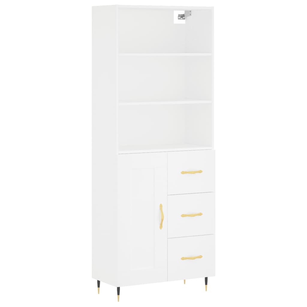 Vidaxl Aparador Alto Madera Contrachapada 69,5x34x180 Cm Marrón Roble