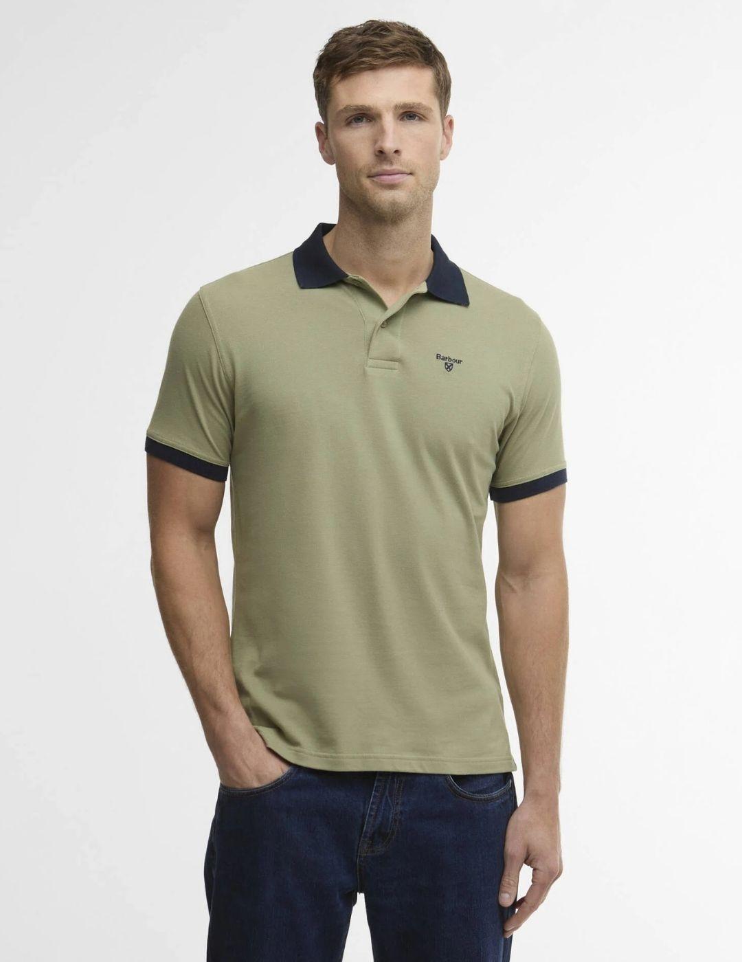 Polo Barbour Lynmouth Tipped Verde Hombre