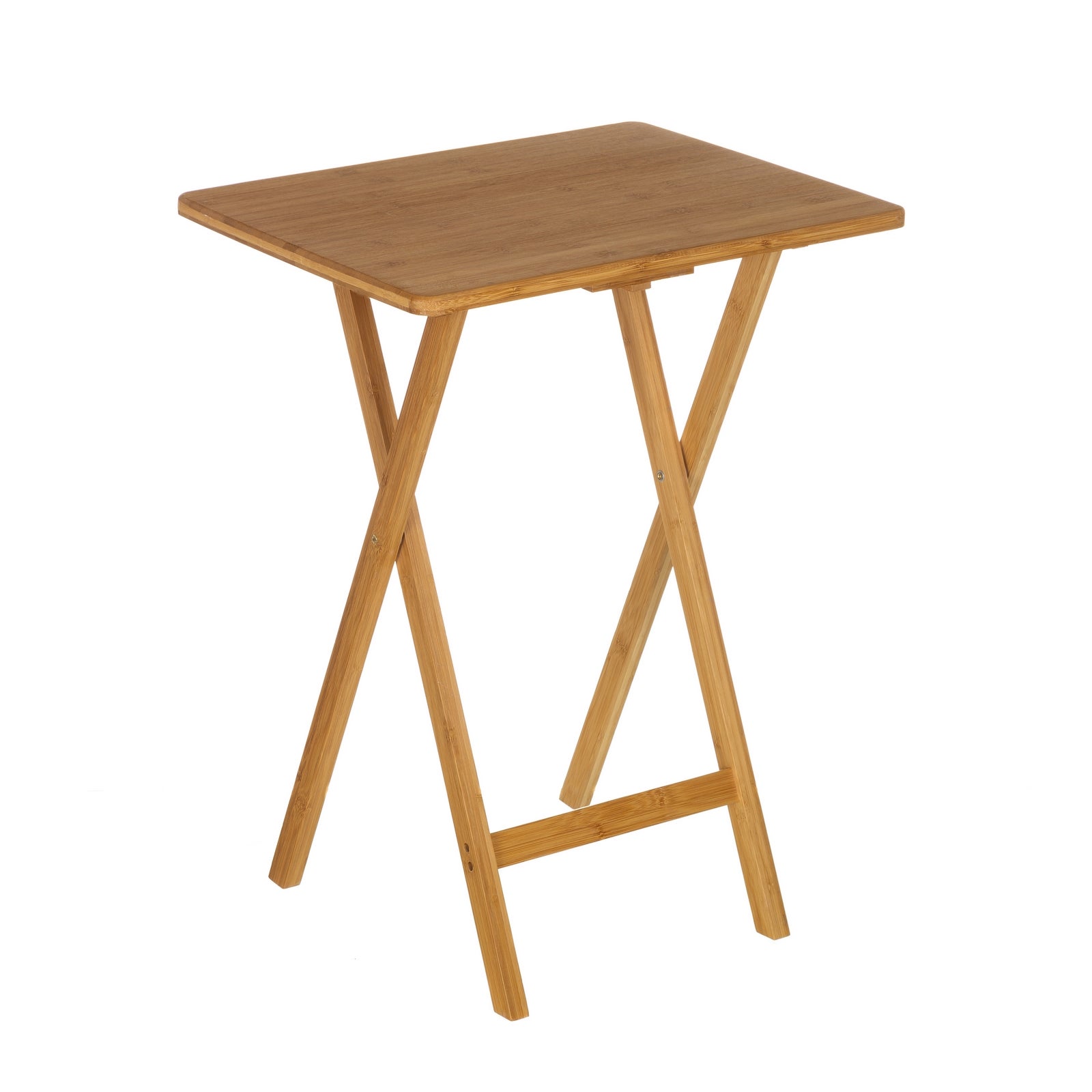 Mesita auxiliar plegable de bambú color marrón portátil de 49x37x65 cm Mesa multiusos de estilo nórdico, perfecta para usar en salón, balcón o habitaciones. CasaSelección
