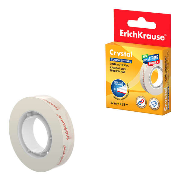 Erichkrause cinta adhesiva crystal - 12mmx33m - transparente