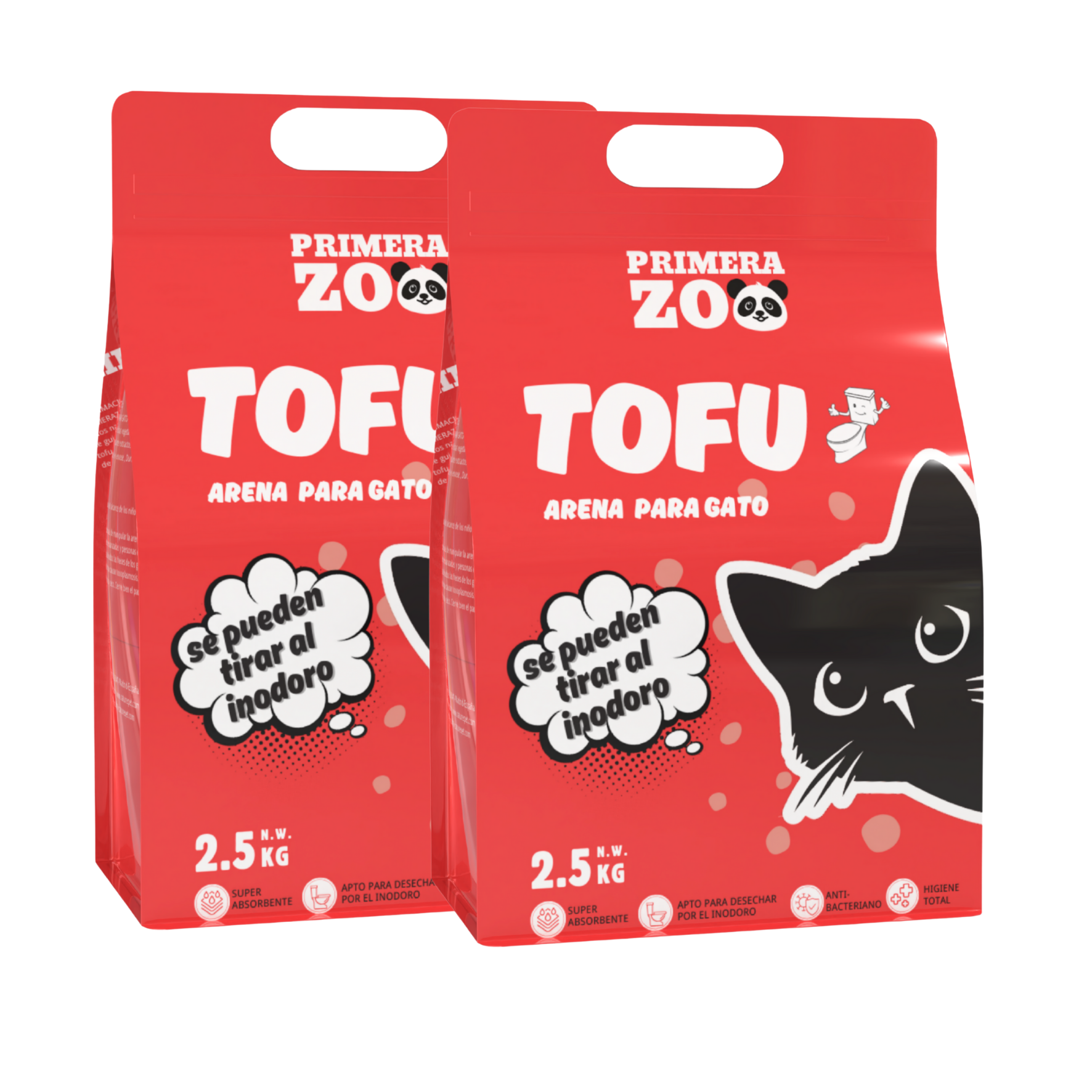 Primerazoo, Arena para Gatos de Tofu Natural, Súper Desodorizante, Baja en Polvo, Aglomerante y Desechable por el Inodoro