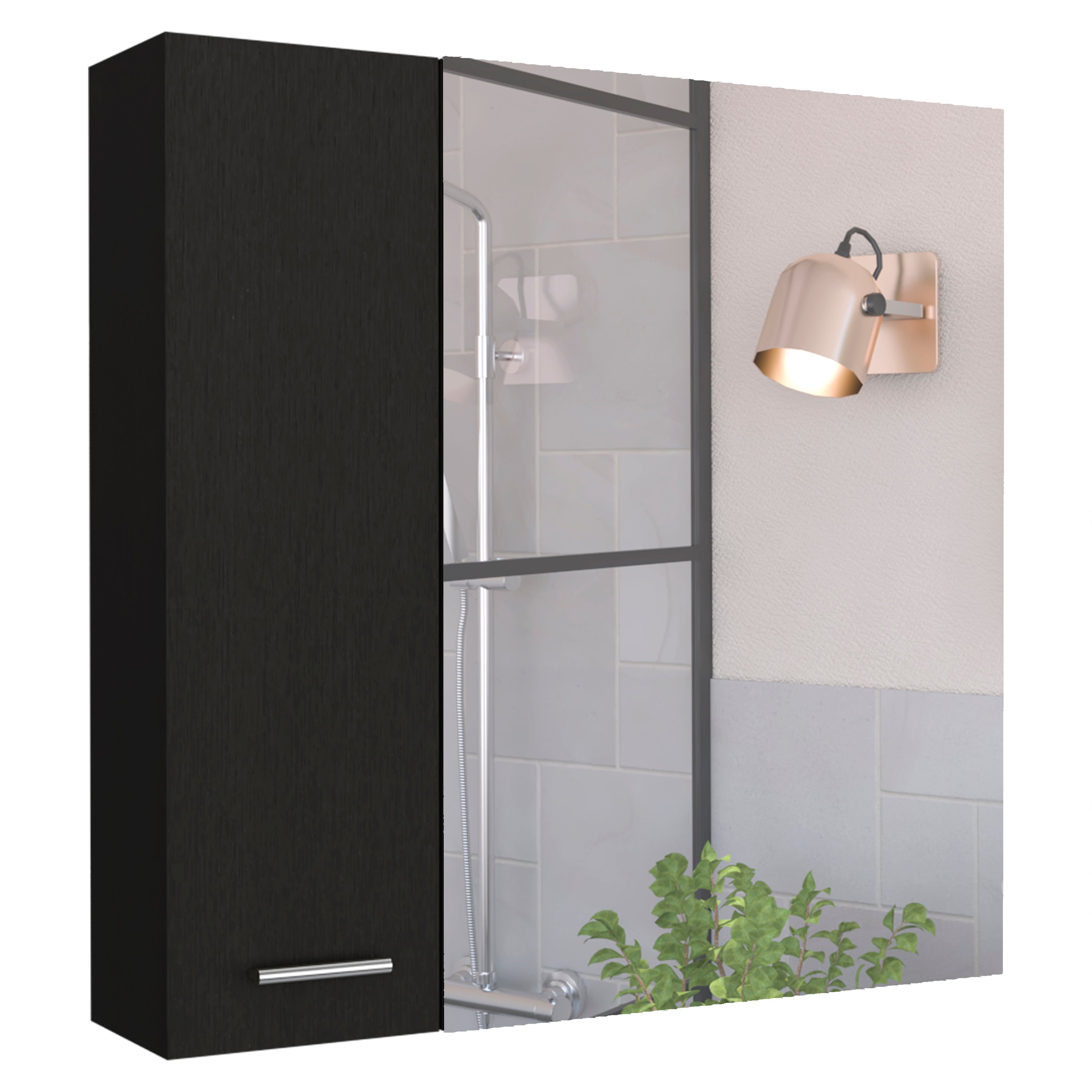 TUHOME CONCEPT Armario de baño de pared Sines de 60 cm con espejo, wengué