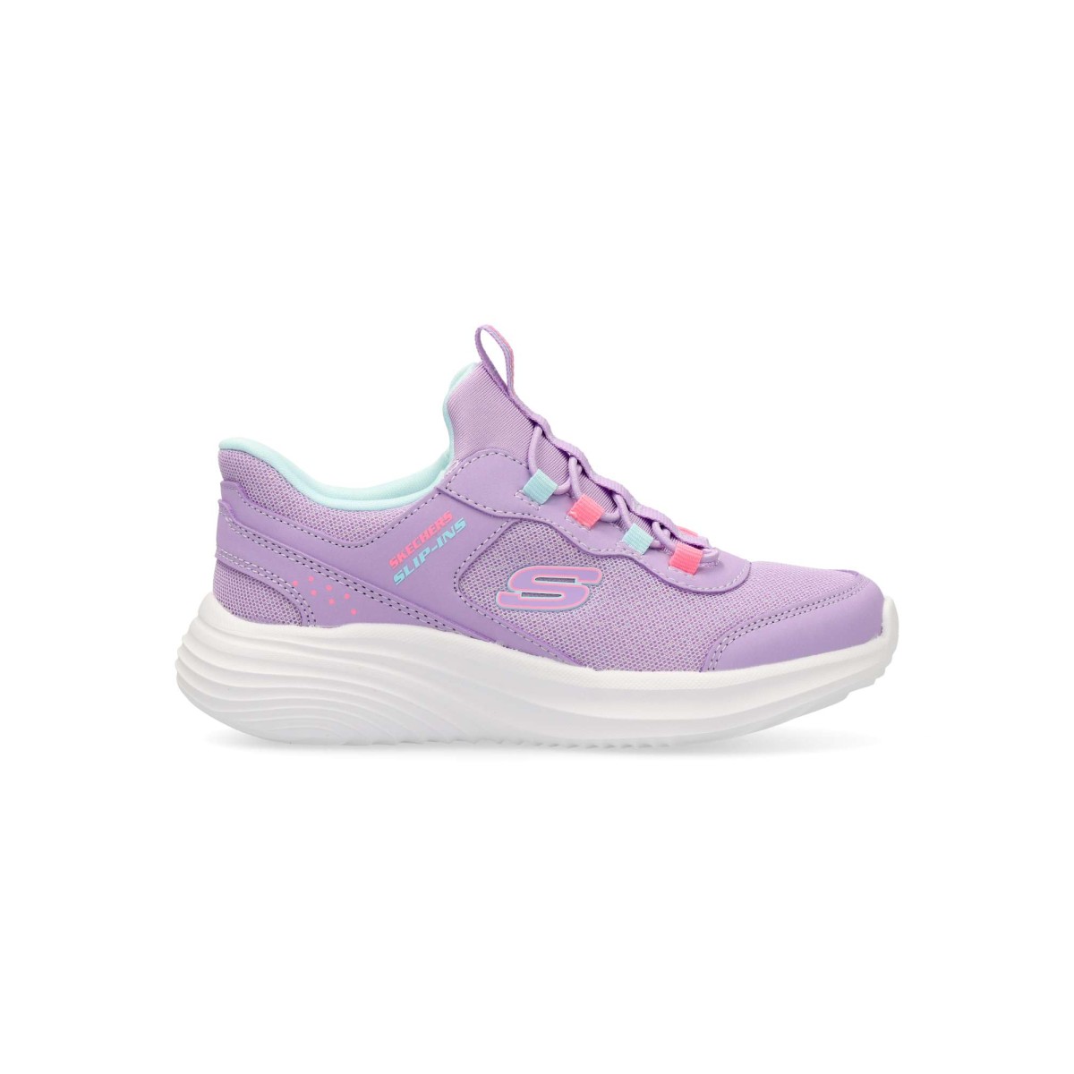Skechers - Zapatillas deportivas niña Bounder Pro con malla y sintético, cordones elásticos y plantilla Air-Cooled Memory Foam® para comodidad todo el día