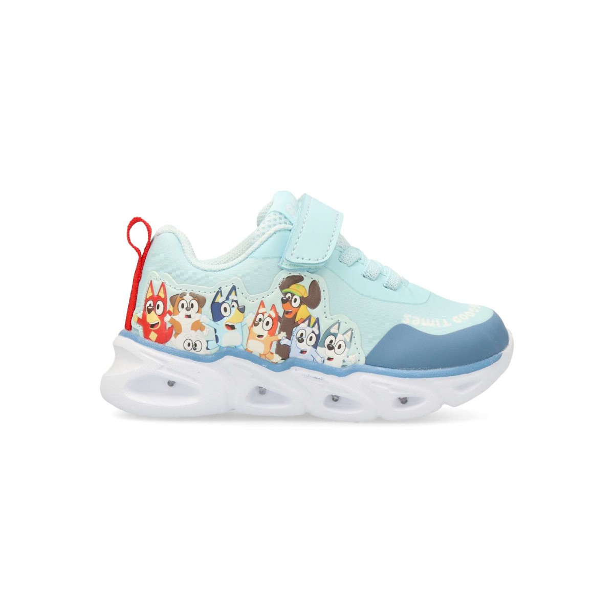 Bluey - Zapatillas deportivas infantiles Bluey con luces en suela EVA, estilo casual para niño, cierre adherente y cordones elásticos