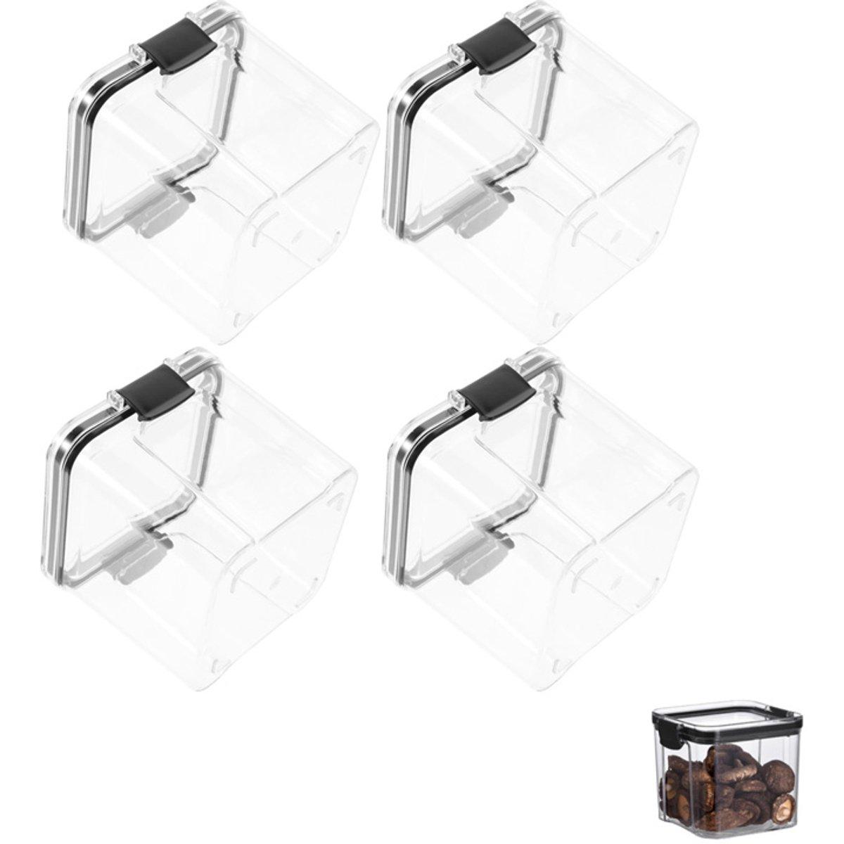 Tarros de almacenamiento cuadrados - Contenedores de almacenamiento - Tarro para dulces - Contenedores de almacenamiento - Contenedores para preparar comidas - Contenedor de almacenamiento - Con tapas herméticas - Sin BPA - Para almacenar arroz, azúcar, h