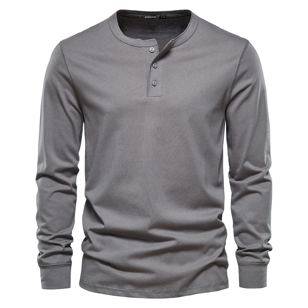 TK Camiseta informal de manga larga con cuello redondo para hombre, camisa deportiva ajustada de talla europea, otoño, nueva