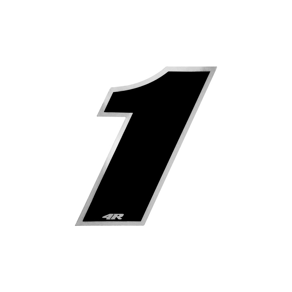 Pegatina de carreras de motos Número "1" Negro 65x85mm