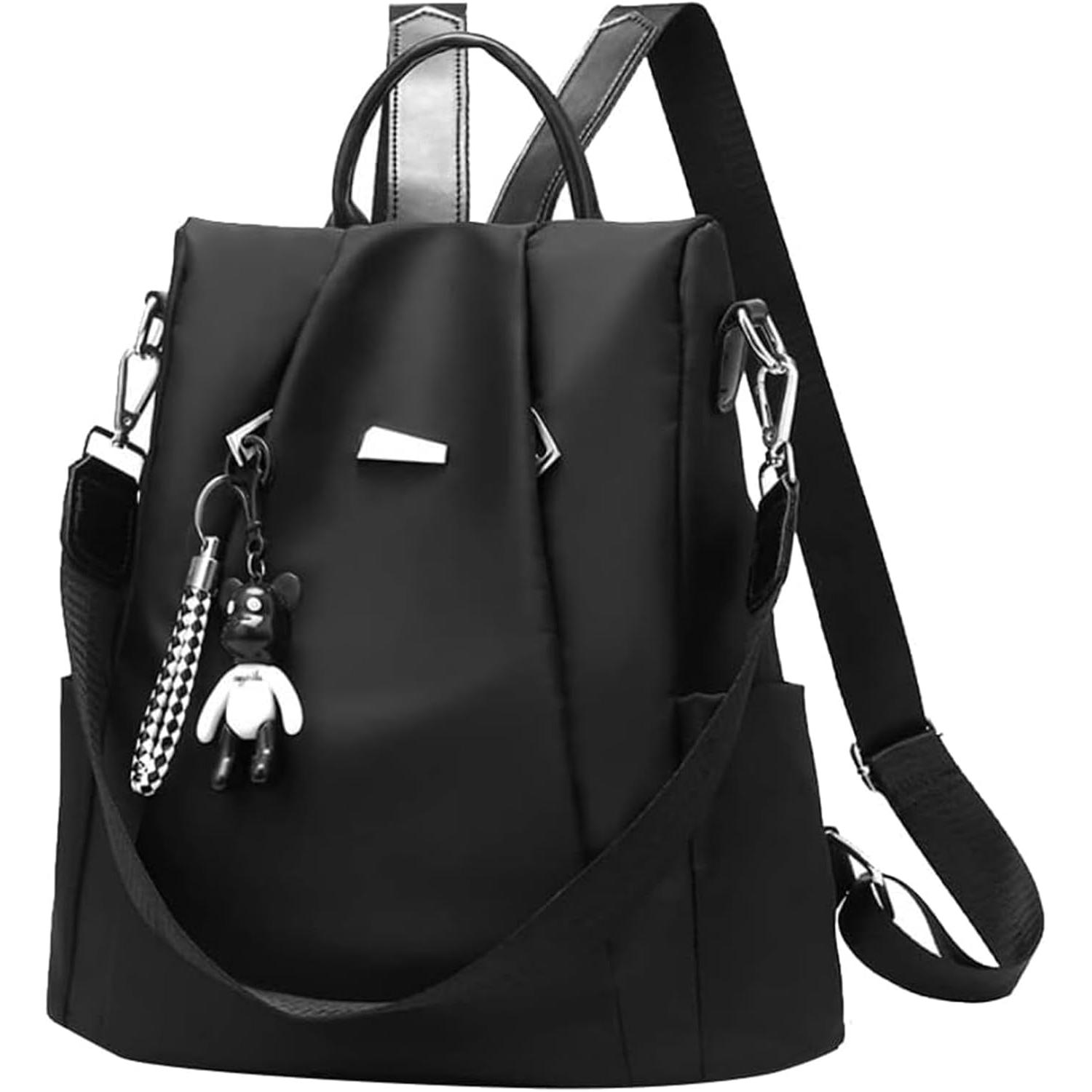 Mochila Antirrobo para Mujeres y Chicas, se Puede como Bolso de Hombro o Bolsa Bandolera, Adecuado para Viaje Escuela Compras y Trabajo Negro