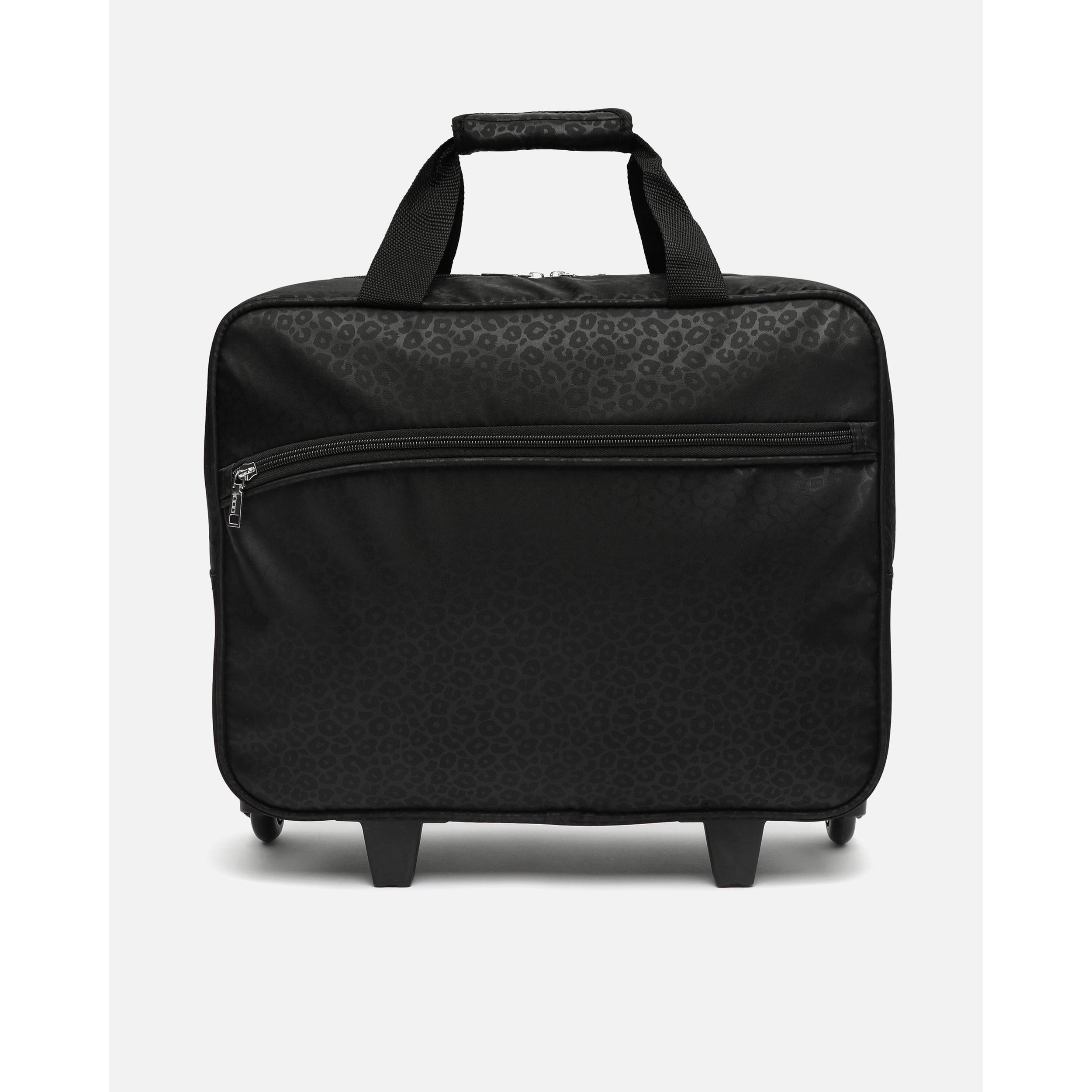 Trolley Negro PARDI: Diseño Compacto 32x15x42cm, Tejido Resistente 100% Poliéster Exterior e Interior de Nailon, Ideal para Viajes, Gran Capacidad y Estilo Moderno