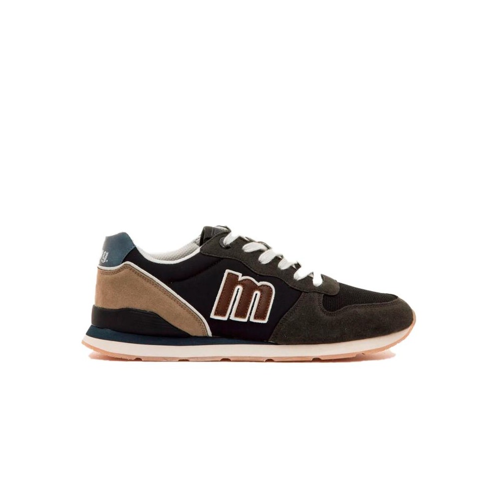 Mustang - Zapatillas hombre 84467 gris de estilo urbano y casual con cierre de cordones y suela plana antideslizante