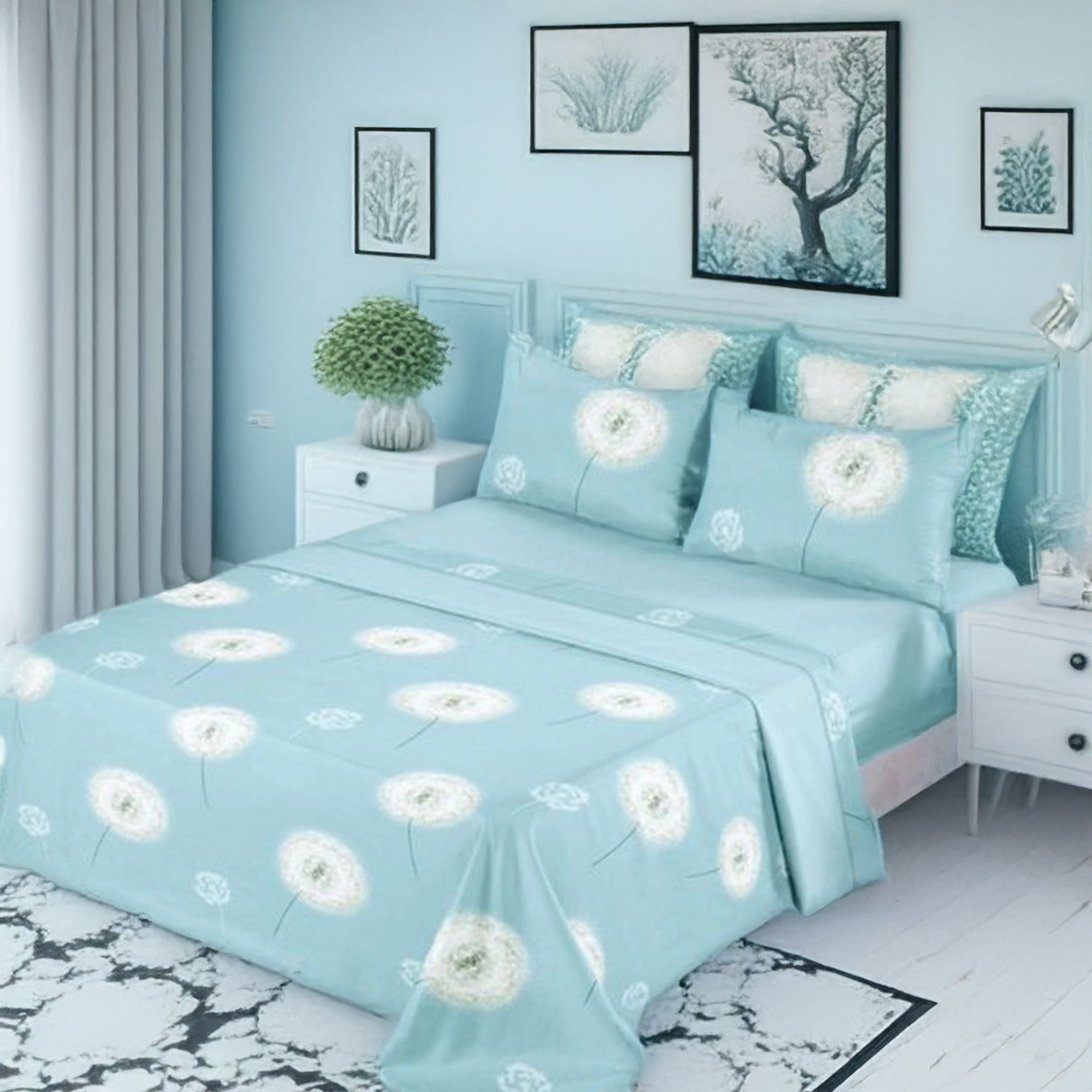 Panda Home - Juego de Sábanas de Microfibra Suave, hasta 5 Piezas: Encimera, Bajera y Fundas de Almohada - Cama 90 (160x260), 135 (210x260), 150 (230x260) y 180 (250x270) cm - Suavidad Duradera, Fácil Cuidado y Antimanchas.