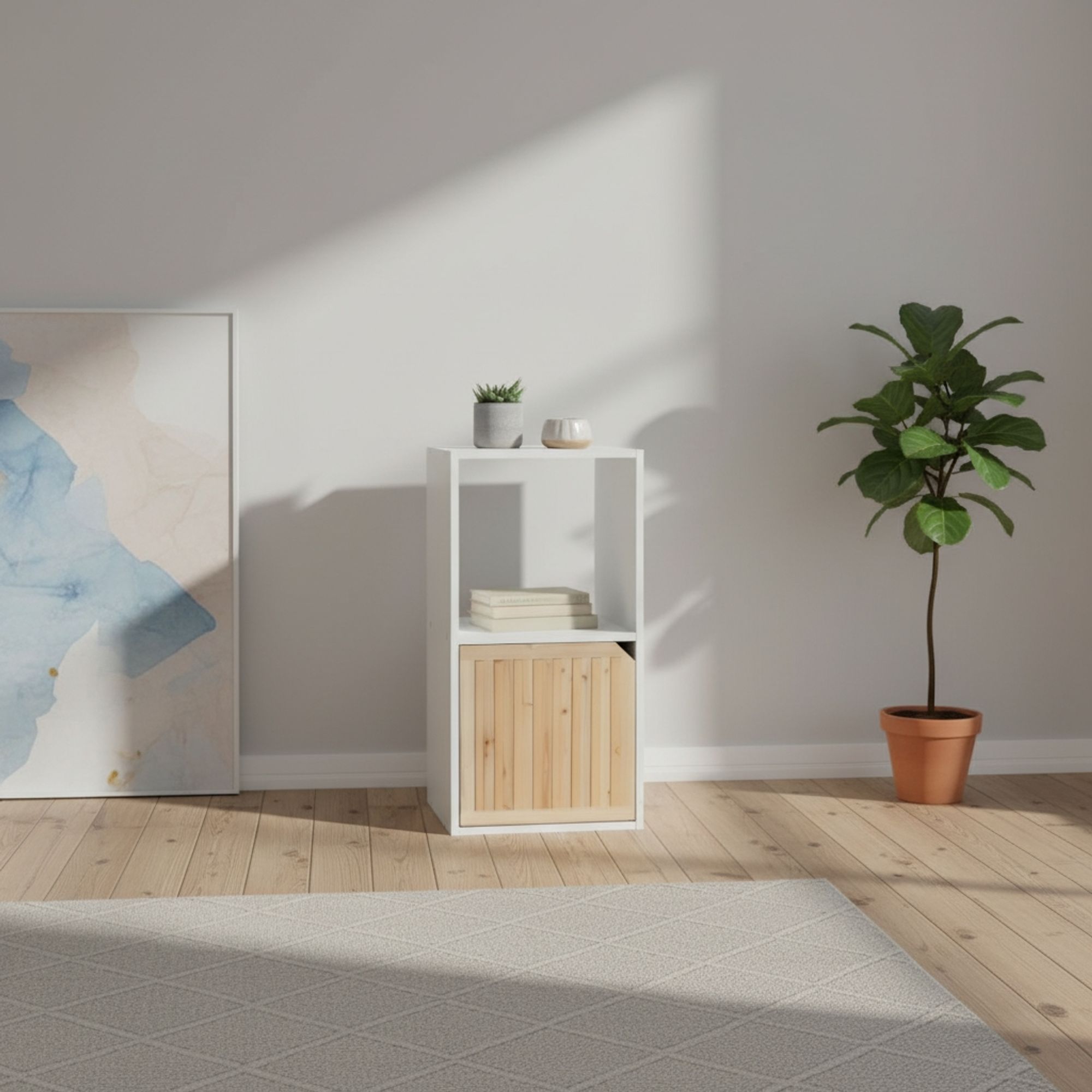 MOBLEKIT | Estanterías de Madera para Almacenaje y Decoración, Modelos Tipo Cubo o Rectangulares con Opciones de Puertas o Cajones, Muebles Auxiliares Modernos para Salón, Dormitorio u Oficina