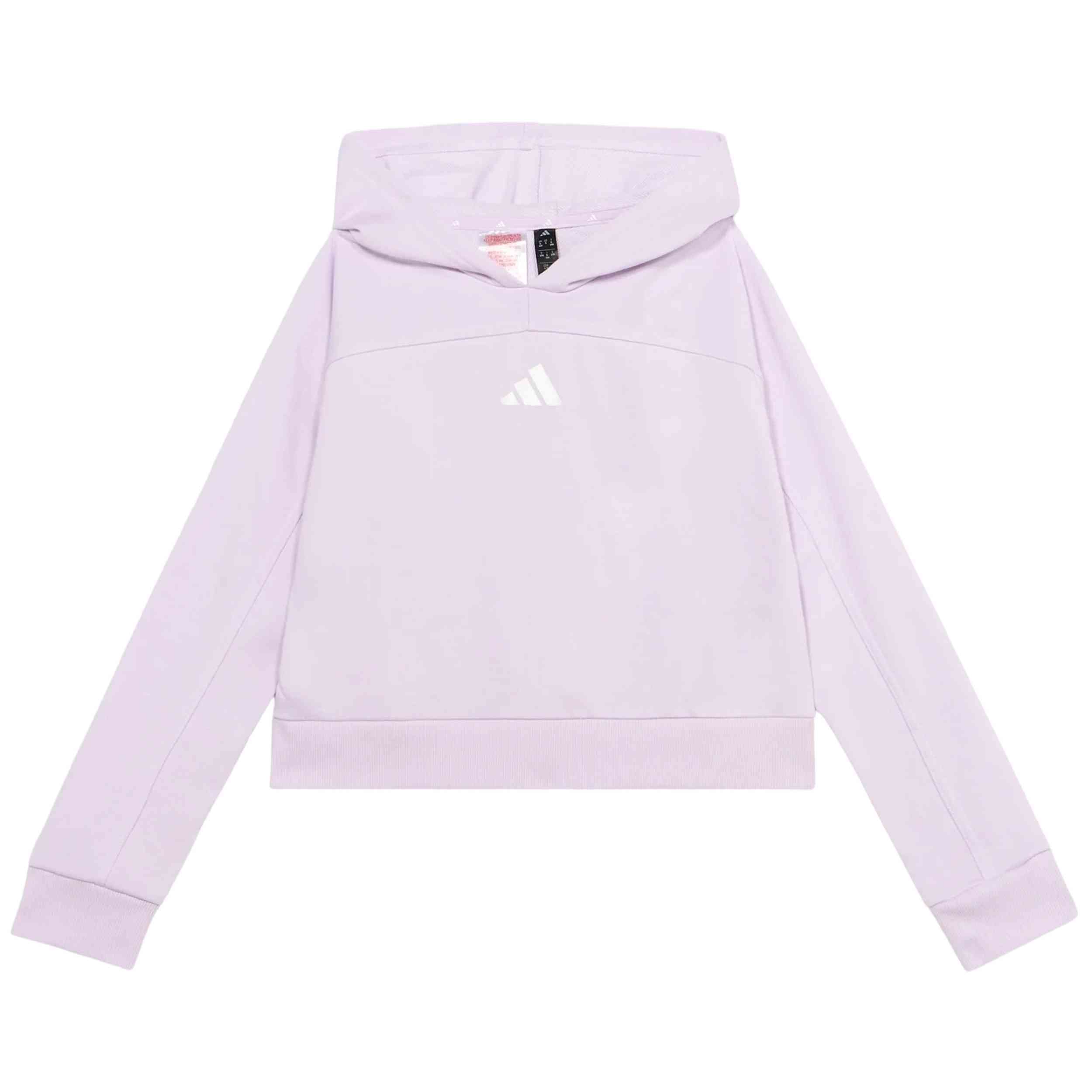 Sudadera Con Capucha Adidas modelo Junior Girl Holiday Glam Cropped Sweatshirt "Ice Lavender / Silver Metallic" para Niñas en color Morado