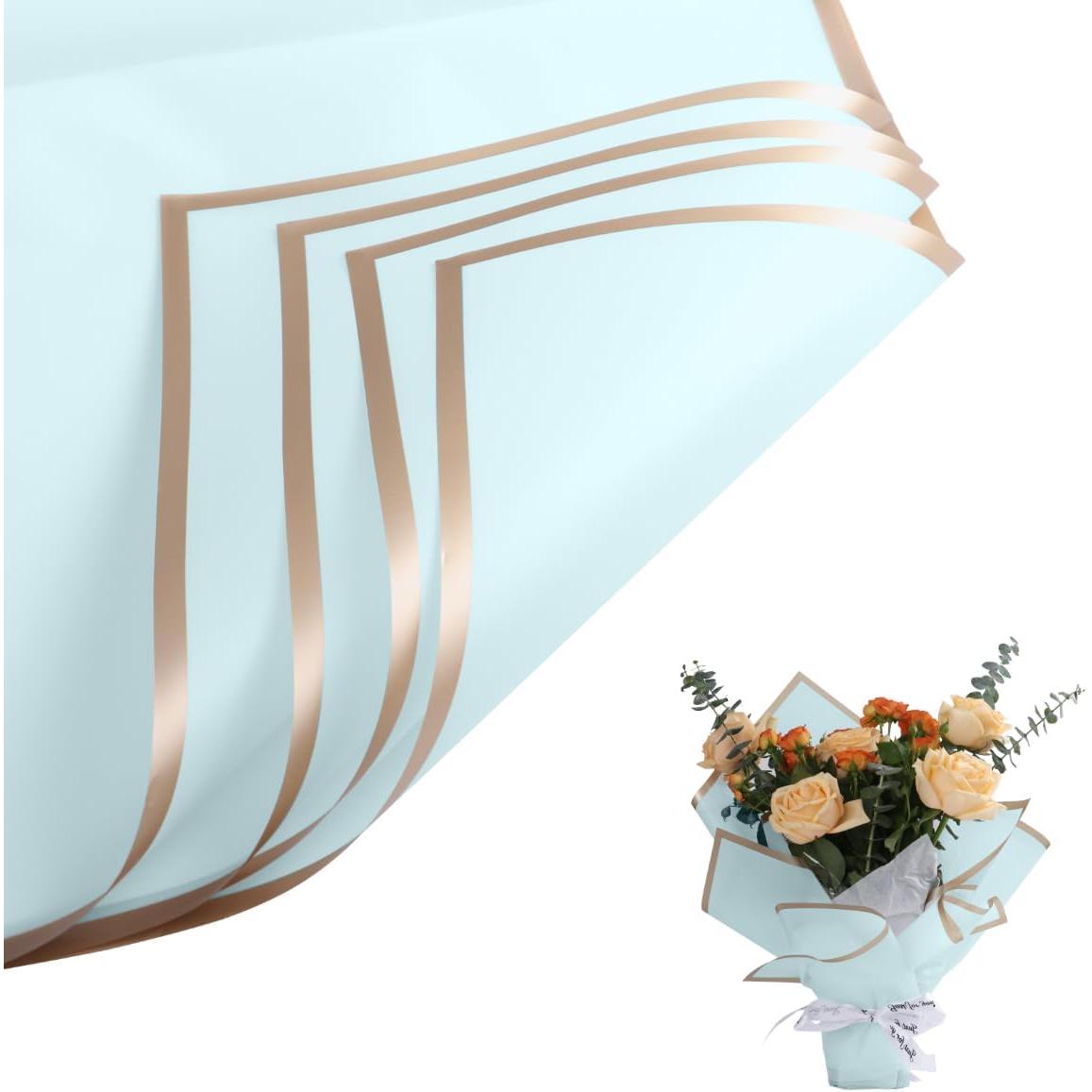 Papel de giunto Rosa, 20 Hojas de Papel floral Papel impermeable para cumpleaños, Boda, Papel de giunto Rosa, Rollo de papel de Rego de cumpleaños, Boda (Azul)