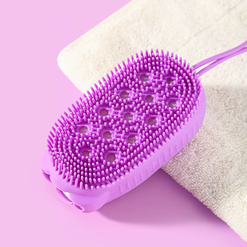 TK Esponja De Baño De Silicona Exfoliante Para Limpieza Corporal Y Masaje Accesorio De Baño Con Pincel Para Limpieza De Piel