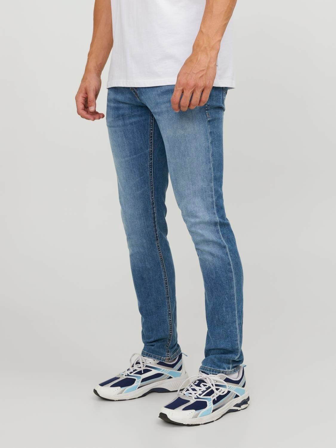 Jack & Jones - Pantalón vaquero Glenn Original de corte slim bajo con cinco bolsillos, elástico y cómodo para hombre, 50% algodón y 20% reciclado
