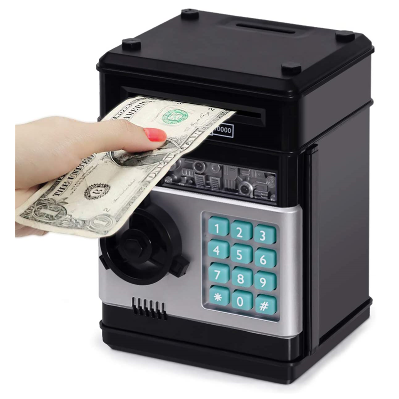 Hucha Electrónica para Niños 3-12 Años Caja Fuerte Niños Hucha Cajero Automatico Hucha con Código Caja de Monedas Banco de Dinero Divertido Caja Fuerte Juguete Regalo para Niños Niñas