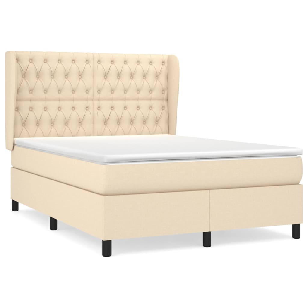 vidaXL Cama box spring con colchón tela  140x190 cm Multicolor