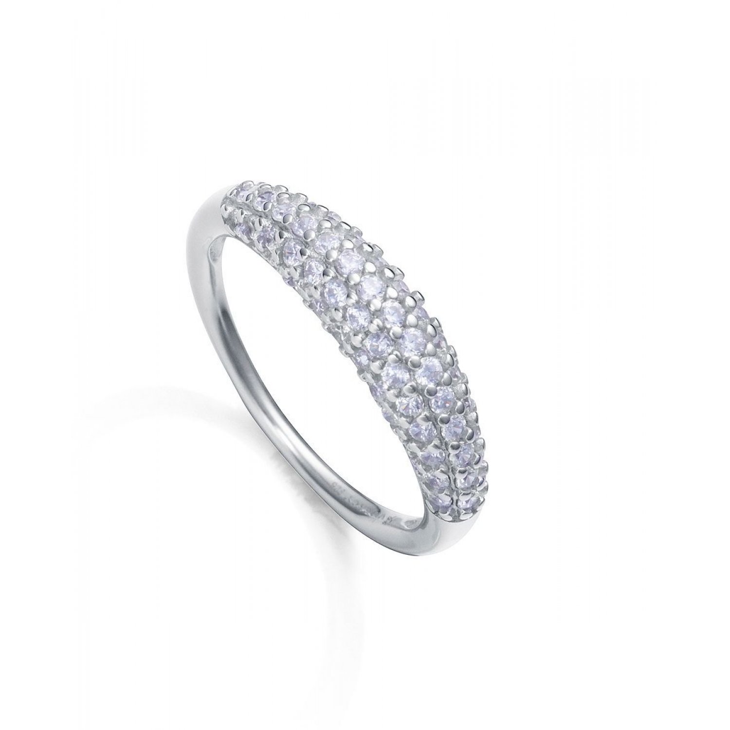 Viceroy Anillo de plata de ley con baño de rodio y circonitas blancas