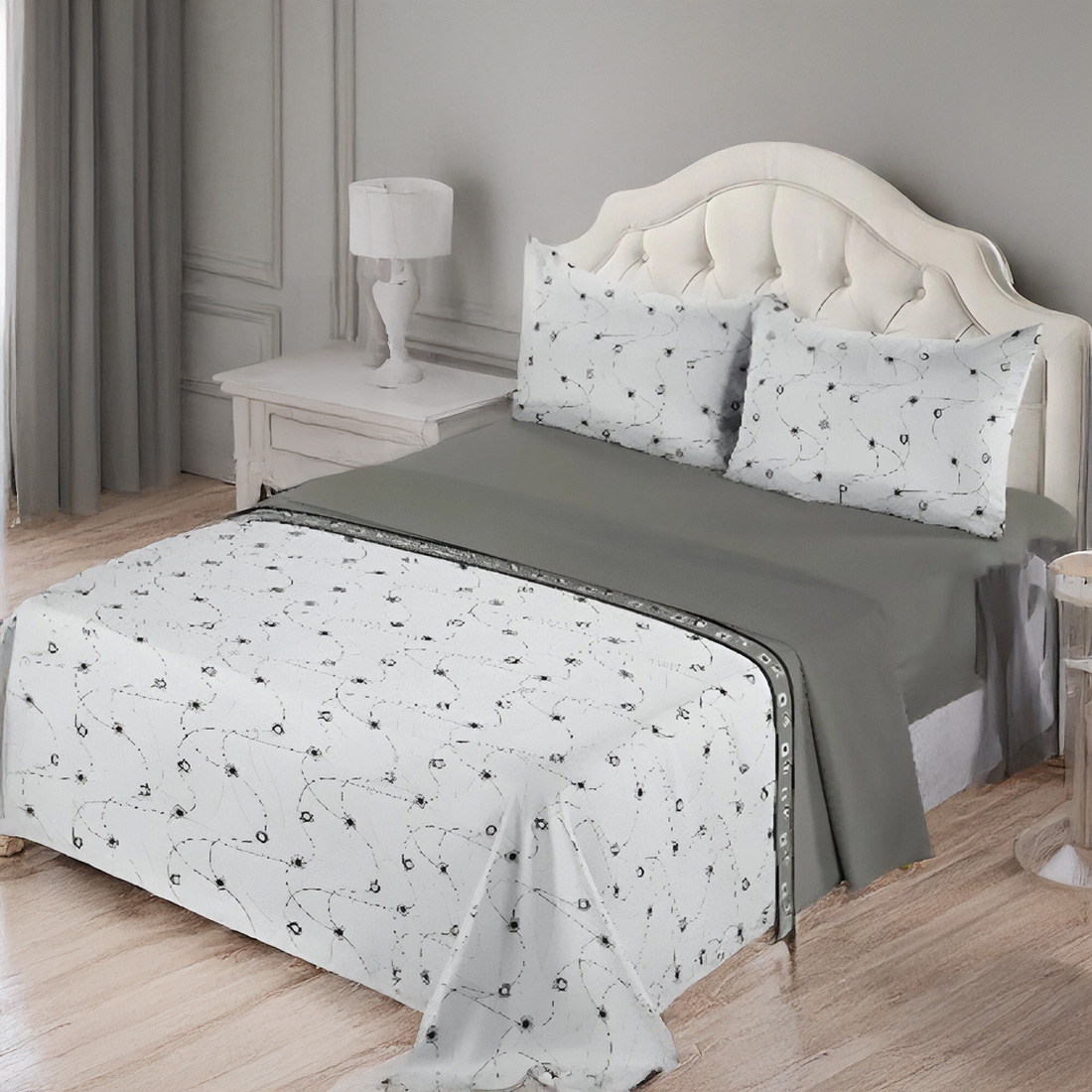 Panda Home - Juego de Sábanas de Microfibra Suave, hasta 5 Piezas: Encimera, Bajera y Fundas de Almohada - Cama 90 (160x260), 135 (210x260), 150 (230x260) y 180 (250x270) cm - Suavidad Duradera, Fácil Cuidado y Antimanchas.