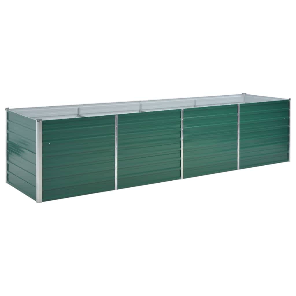 vidaXL Arriate de jardín de acero galvanizado verde dimensiones 320 x 80 x 77 cm,  320 x 80 x 45 cm,  160 x 40 x 77 cm y mas