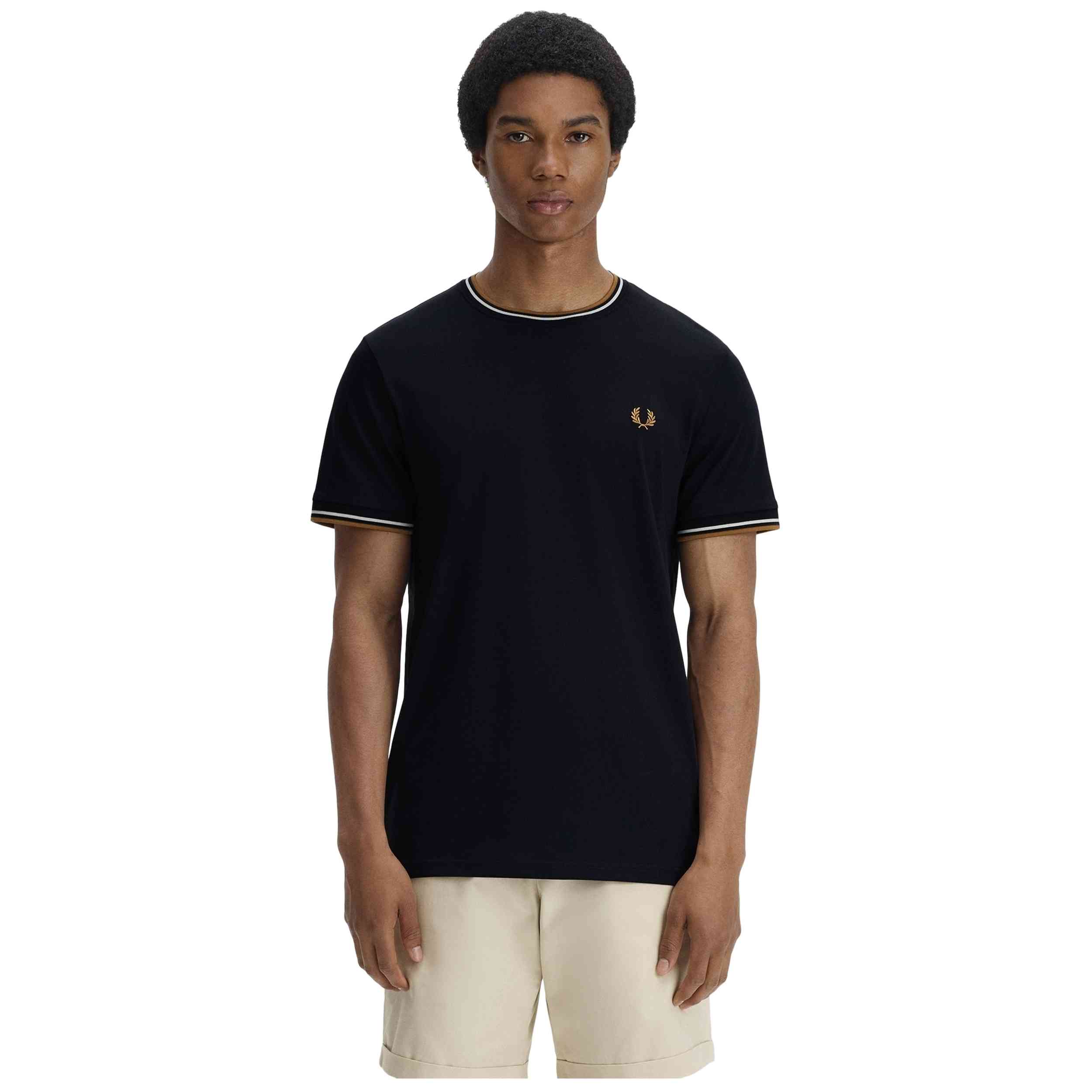 Camiseta De Manga Corta Fred Perry modelo Twin Tipped T-Shirt para Hombre en color Negro