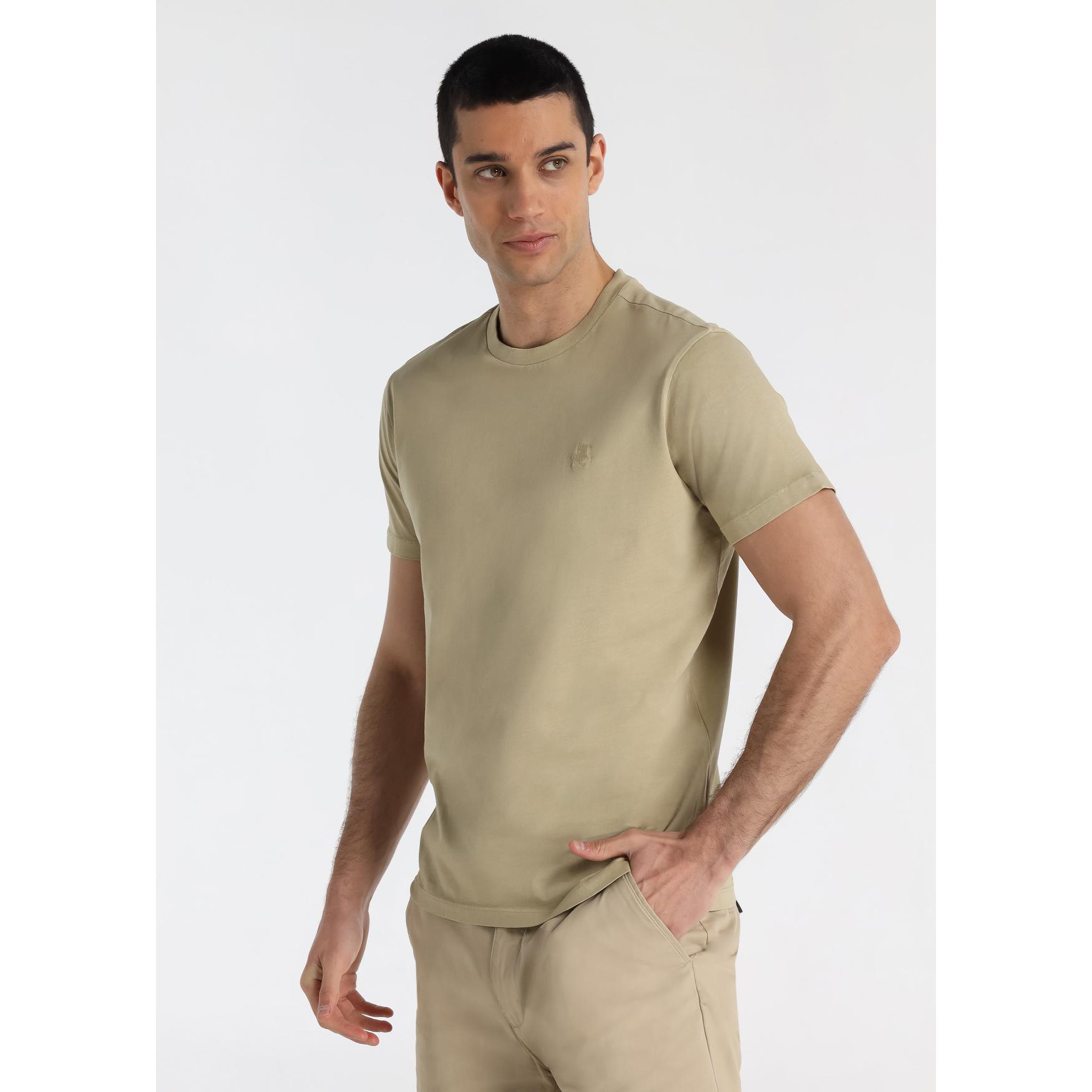 LOIS JEANS - Camiseta de Algodón con Bordado Logo Toro Verde Forest