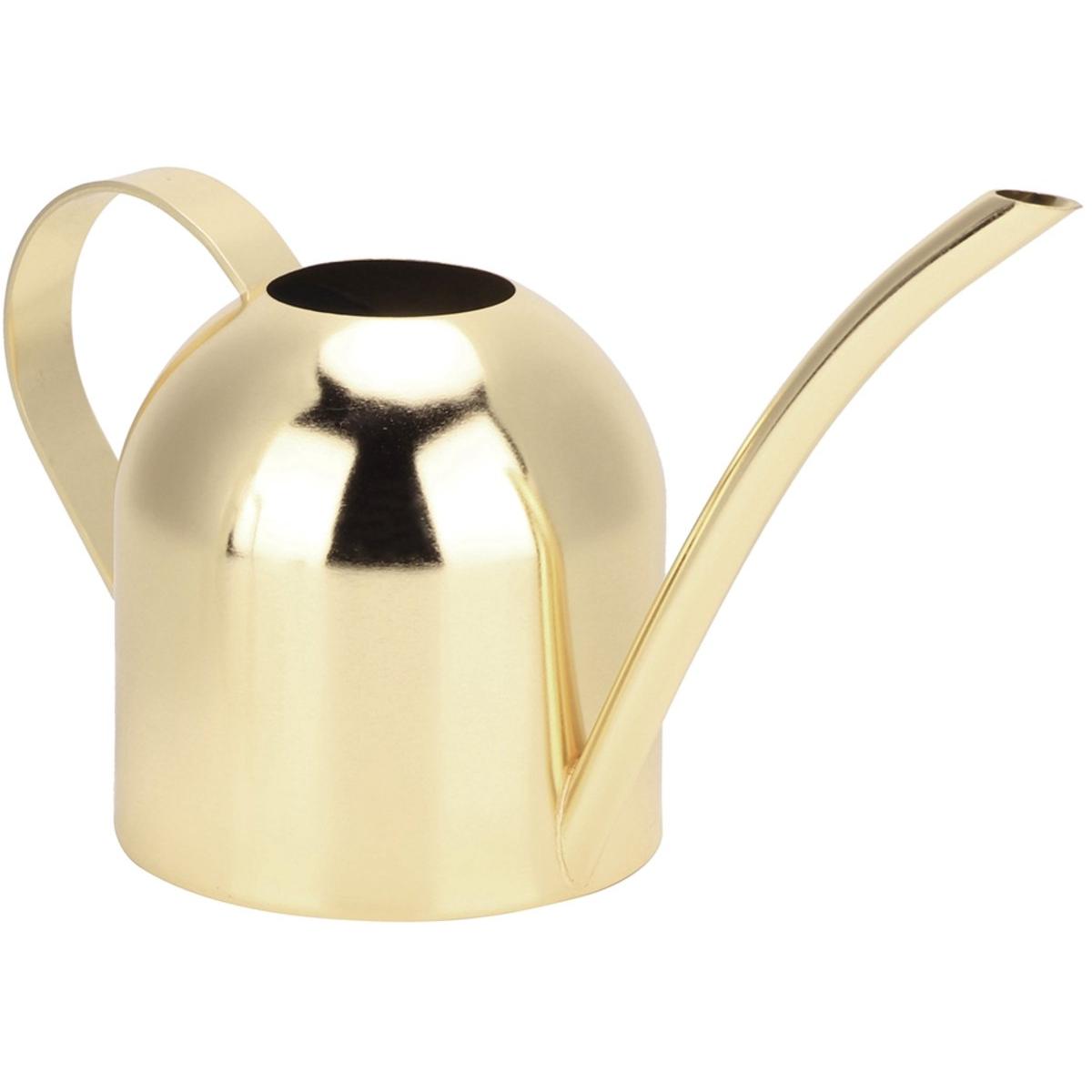 Regadera de 500 ml – Regadera de acero inoxidable para interiores con boquilla larga – Para plantas de interior y exterior – Color dorado – Diseño moderno