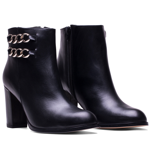 ELODIE BOTIN DORIS TACON ALTO FABRICADO EN PIEL KRUST NEGRO CON TAC