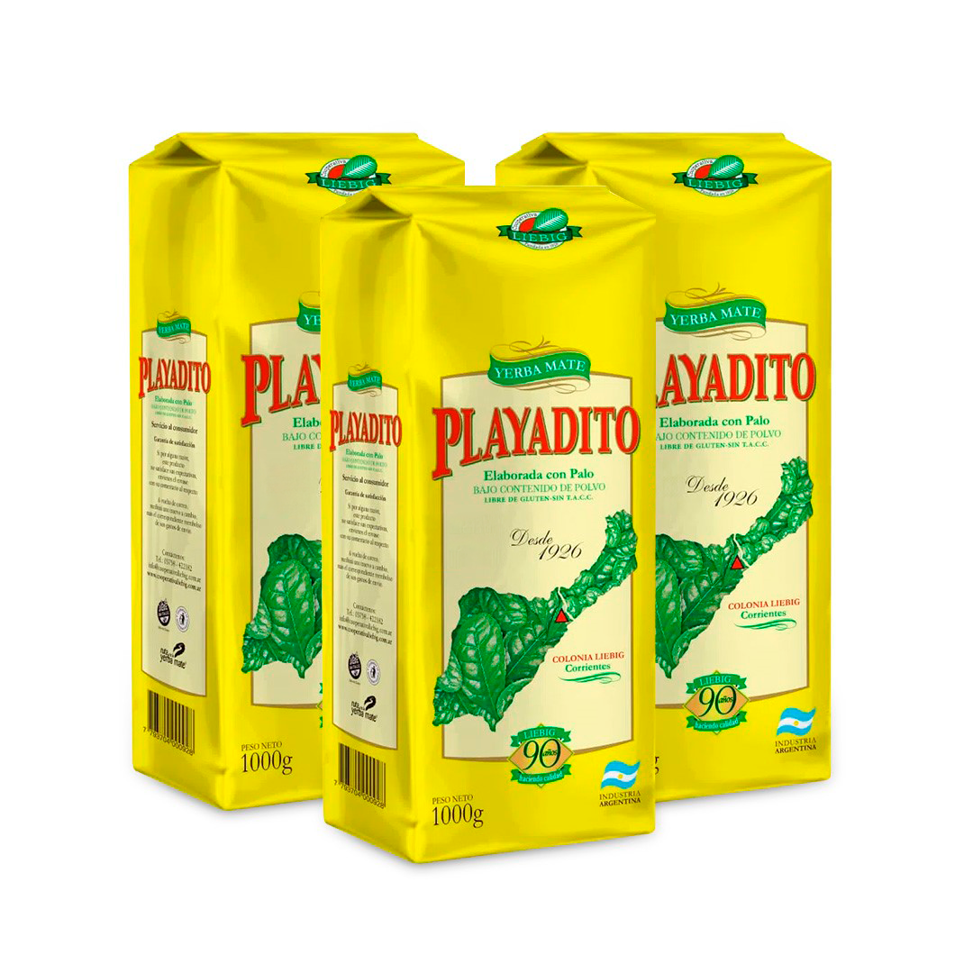 Playadito Pack 3 Kg Yerba Mate Argentina - QUMIR