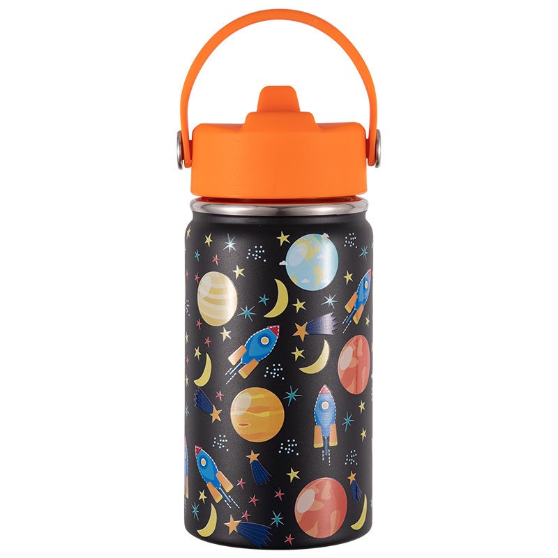 Botella de Agua de Maple inoxidable de 350ml para niños (20 Diseños) mantiene El Frío y el color-Reutilizable térmico | Libre de BPA | Mantiene 24H frío/Caliente 12H | Thermo & Hermético-Prueba de Fugas de Doble comparación (TK350 1099 F6 D7)