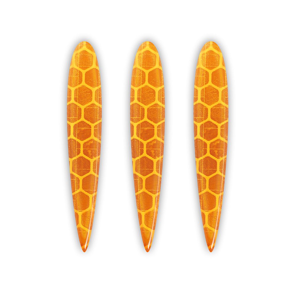 Pegatinas Reflectantes 3D para Moto Flejas Naranja 3 Pcs