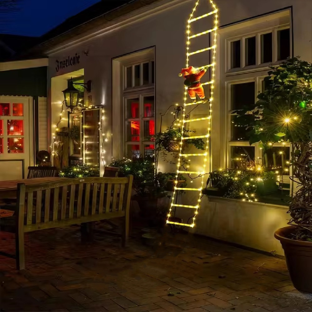 Cadena De Luces Led De Papá Noel Para Escalar Escaleras,luces led blanco cadido,150cm,GERIMPORT,FESPU